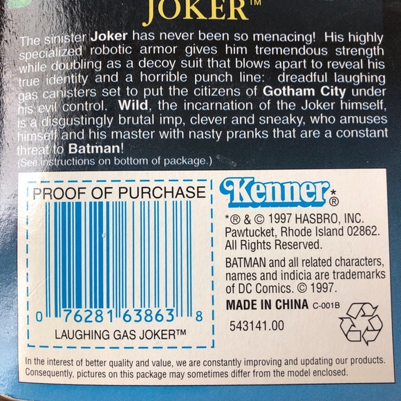 🆕 NIP! Laughing Gas Joker - 1997 Batman figure - Picture 9 of 9